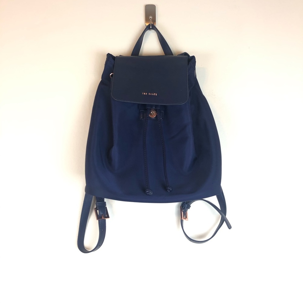 Ted Baker Nylon Drawstring Navy Backpack - image 1